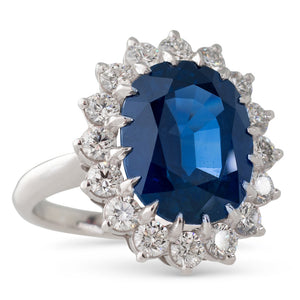 Unheated Sapphire Cluster Ring