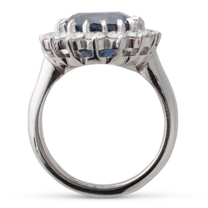 Unheated Sapphire Cluster Ring