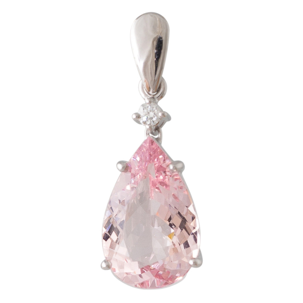 Morganite and Diamond Pendant