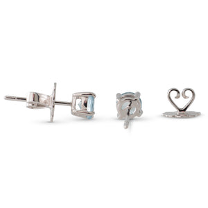 White Gold Aquamarine Studs
