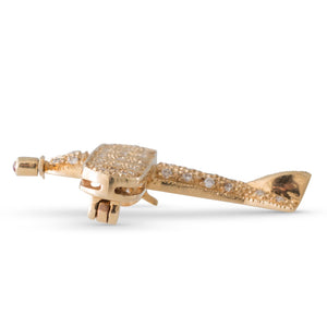 Diamond set Monoplane Brooch