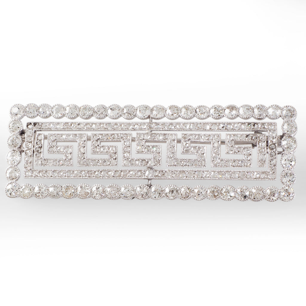 Platinum and Diamond Bar Brooch
