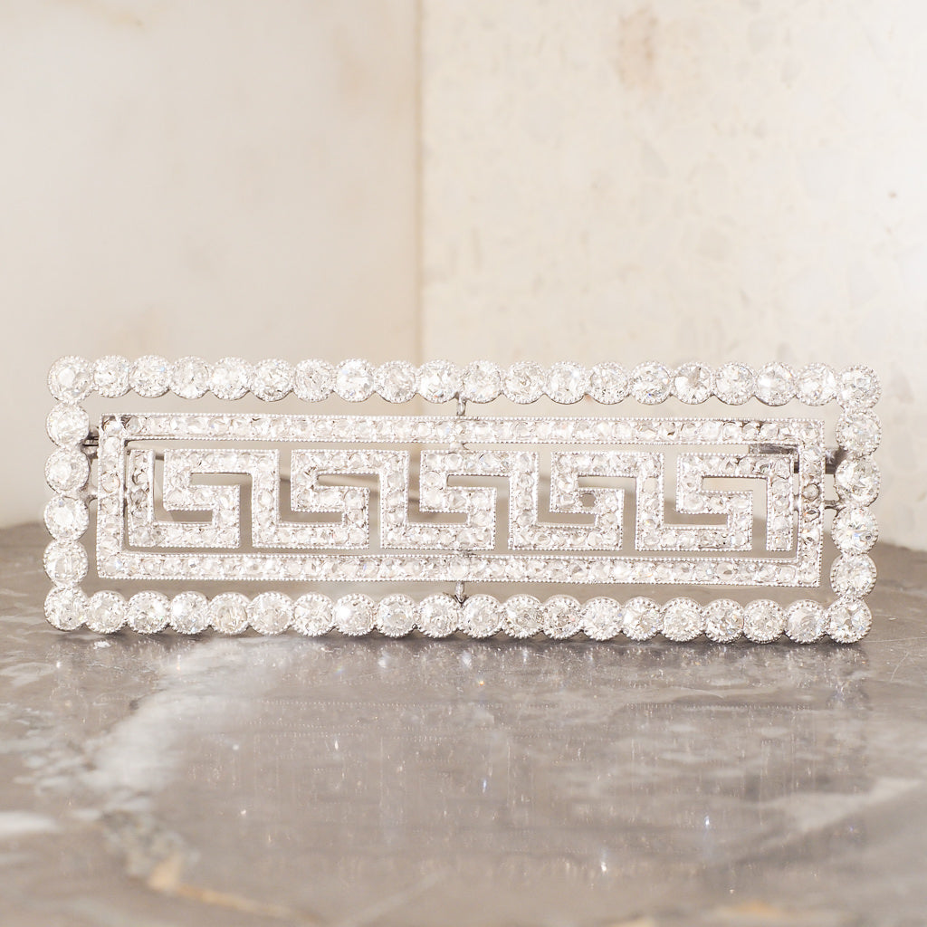 Platinum and Diamond Bar Brooch