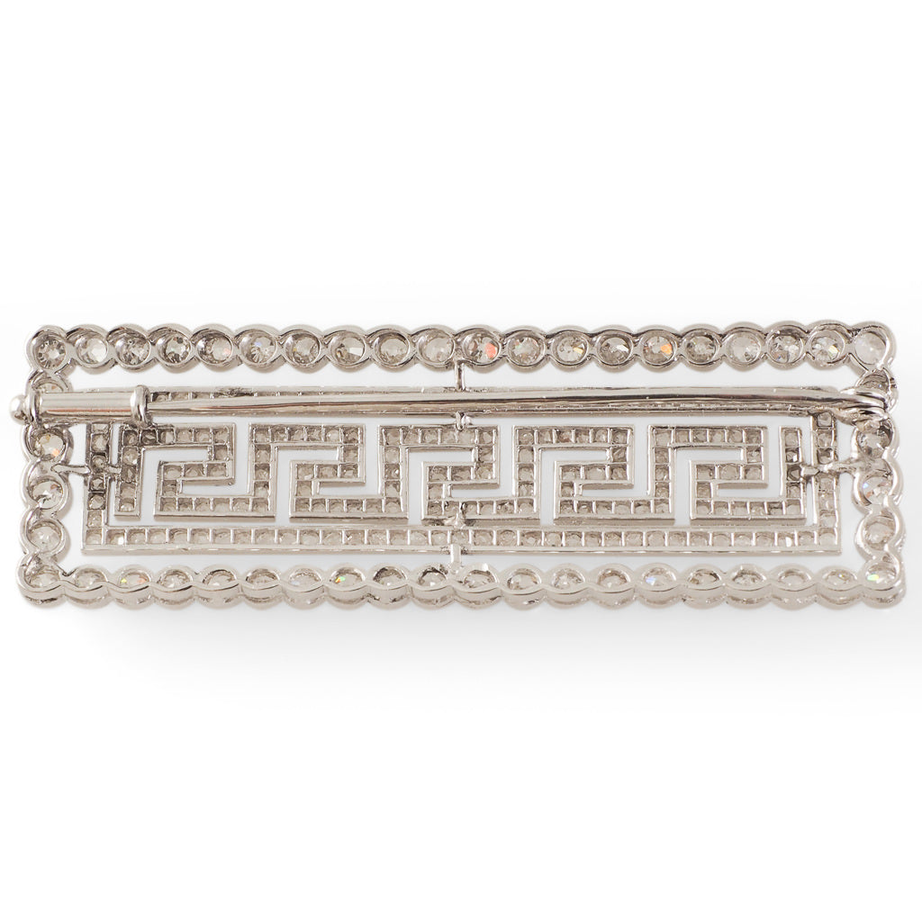Platinum and Diamond Bar Brooch