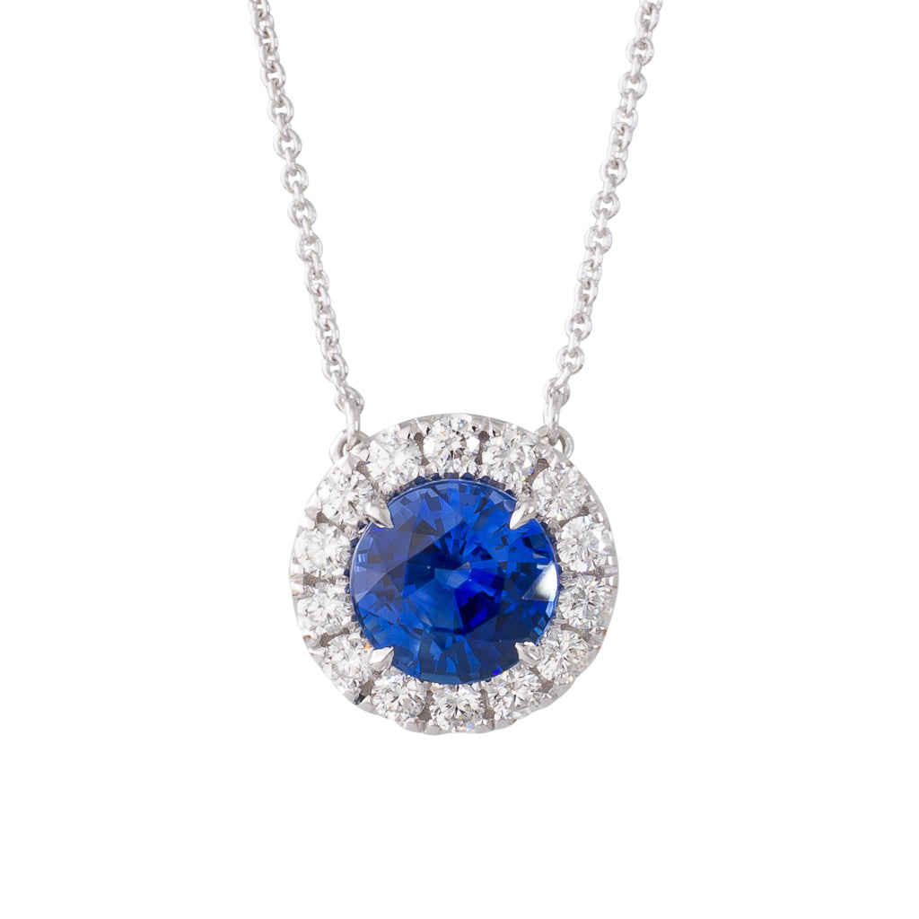 Sapphire & Diamond Cluster Pendant