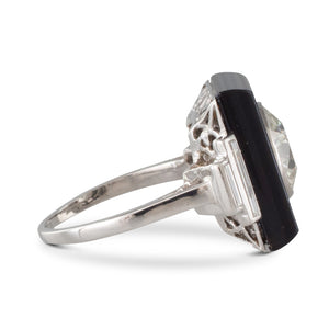 Art Deco Onyx & Diamond Ring