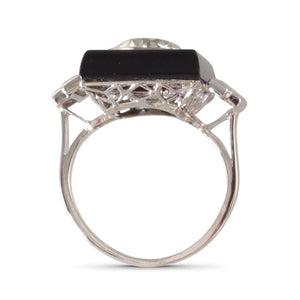 Art Deco Onyx & Diamond Ring