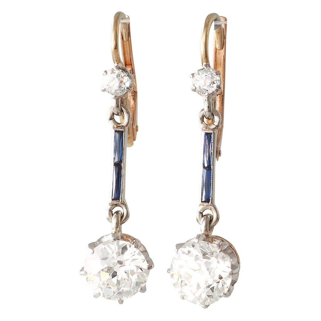 Antique Diamond Drop Earrings