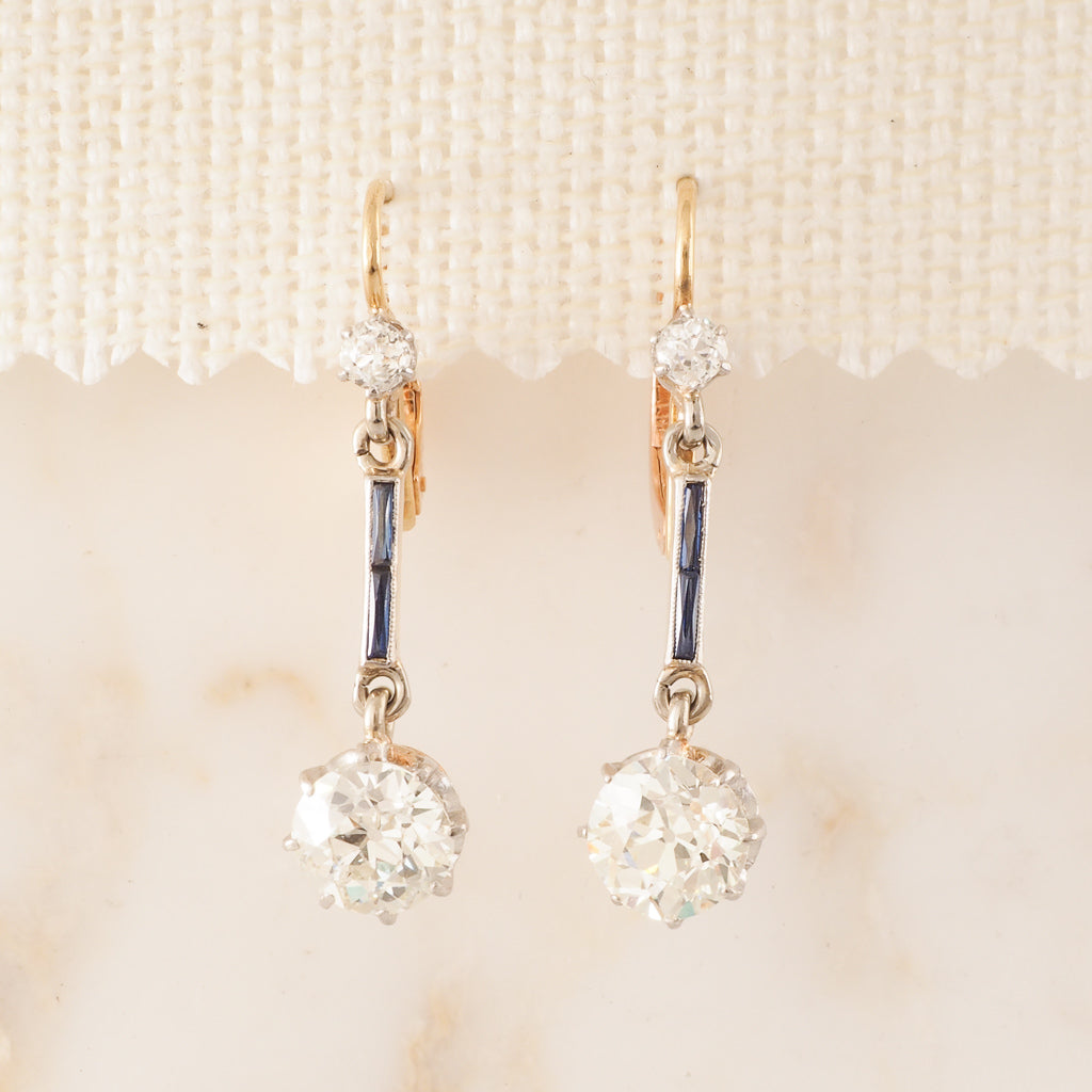 Antique Diamond Drop Earrings
