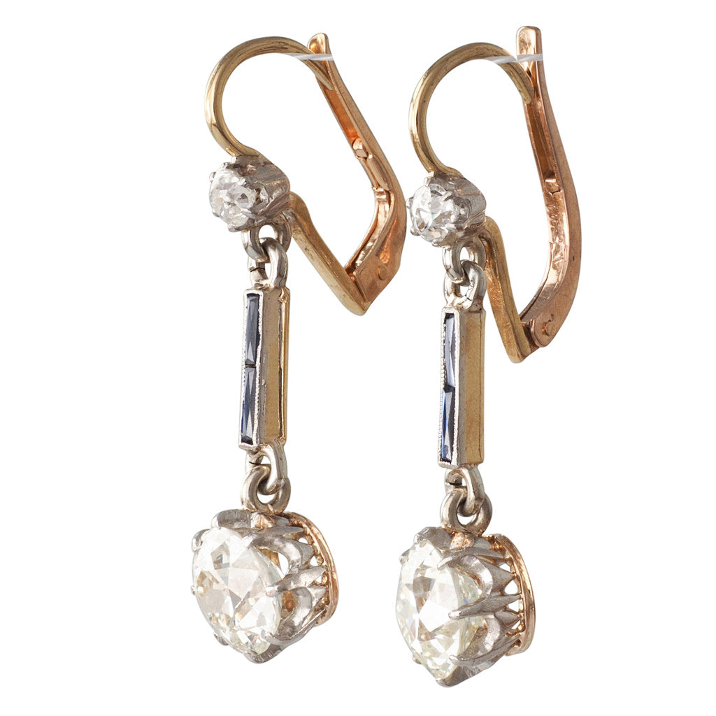 Antique Diamond Drop Earrings