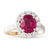 Unheated 2.16ct Ruby Cluster Ring