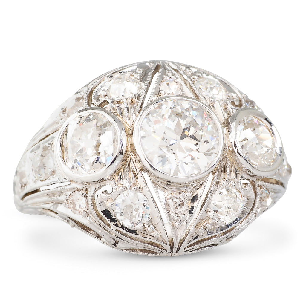 Art Deco Three Stone Ring