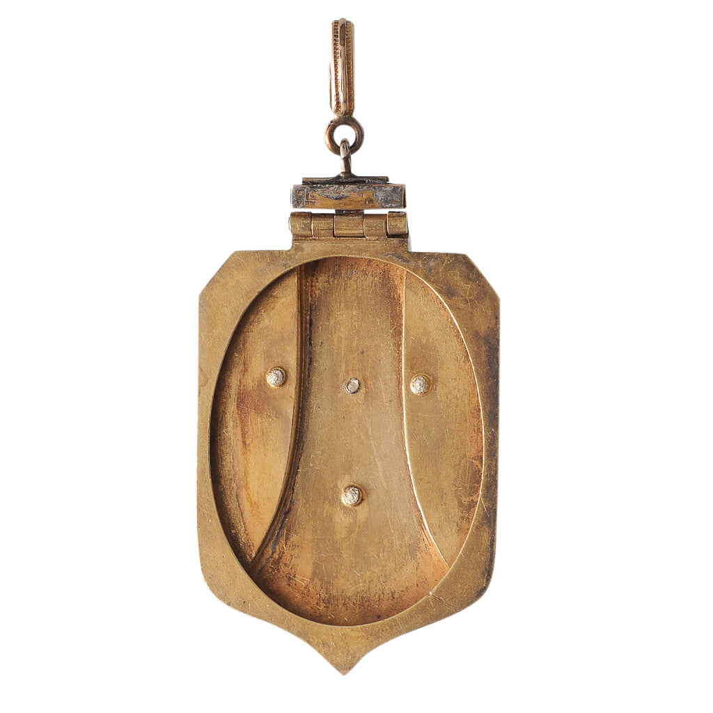 Antique Gold Shield Pendant