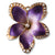 Purple Enamel Flower Brooch