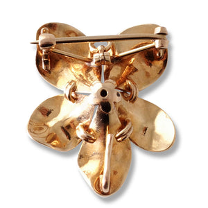 Purple Enamel Flower Brooch