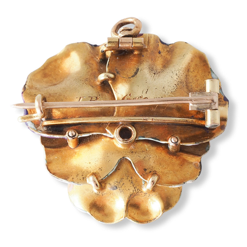 Pink and Purple Pansy Brooch