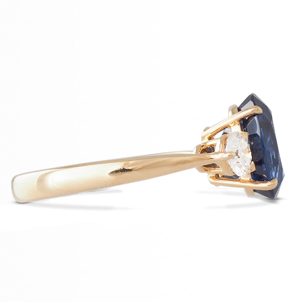 Sapphire & Diamond Three Stone Ring