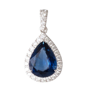 Unheated Sapphire & Diamond Pendant