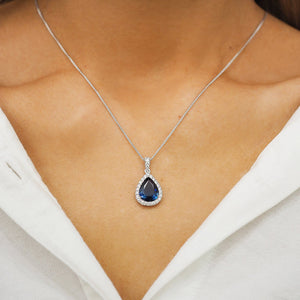 Unheated Sapphire & Diamond Pendant