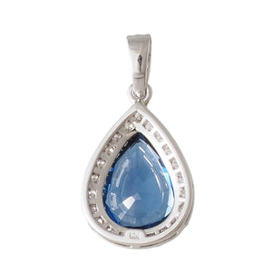 Unheated Sapphire & Diamond Pendant