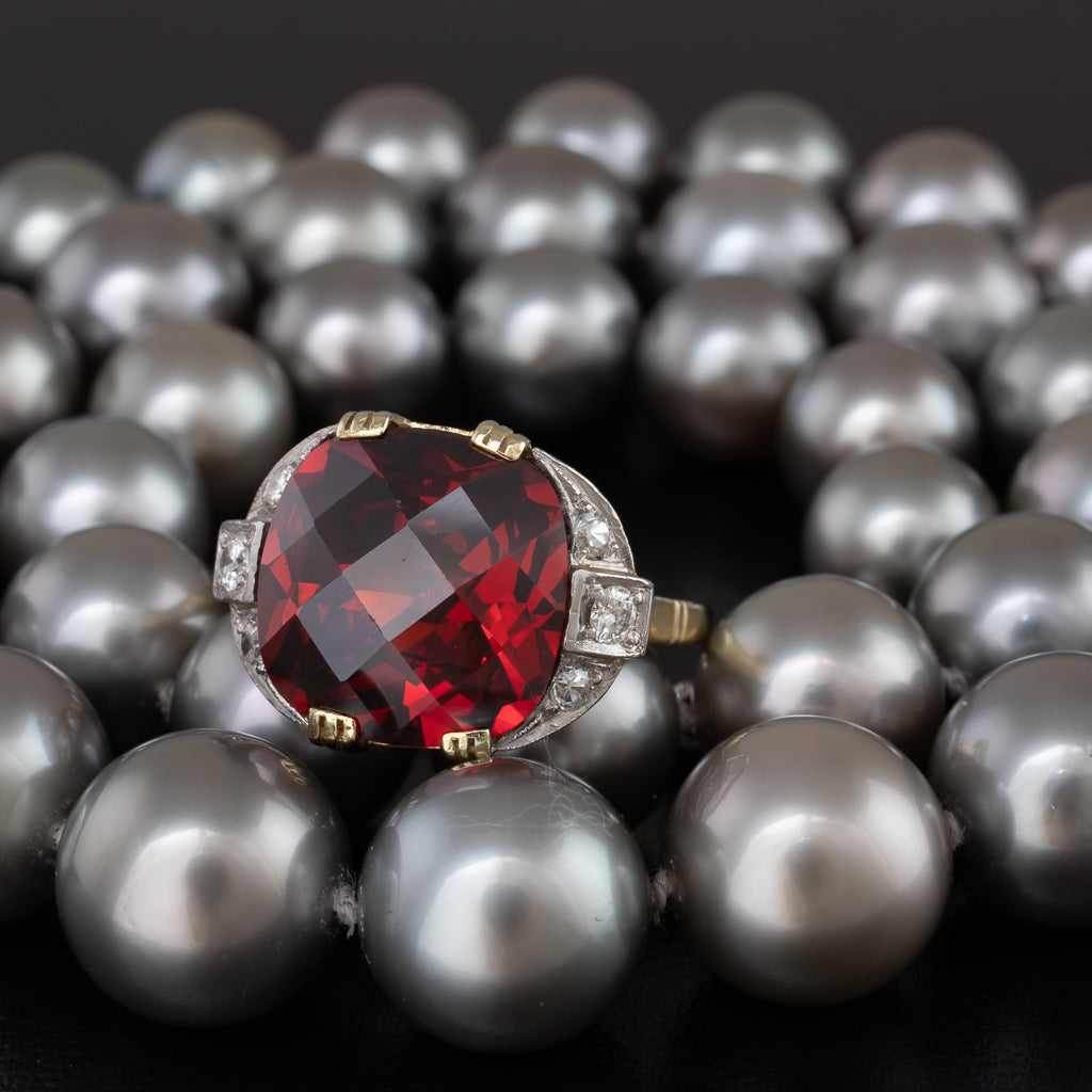 Garnet and Diamond Ring