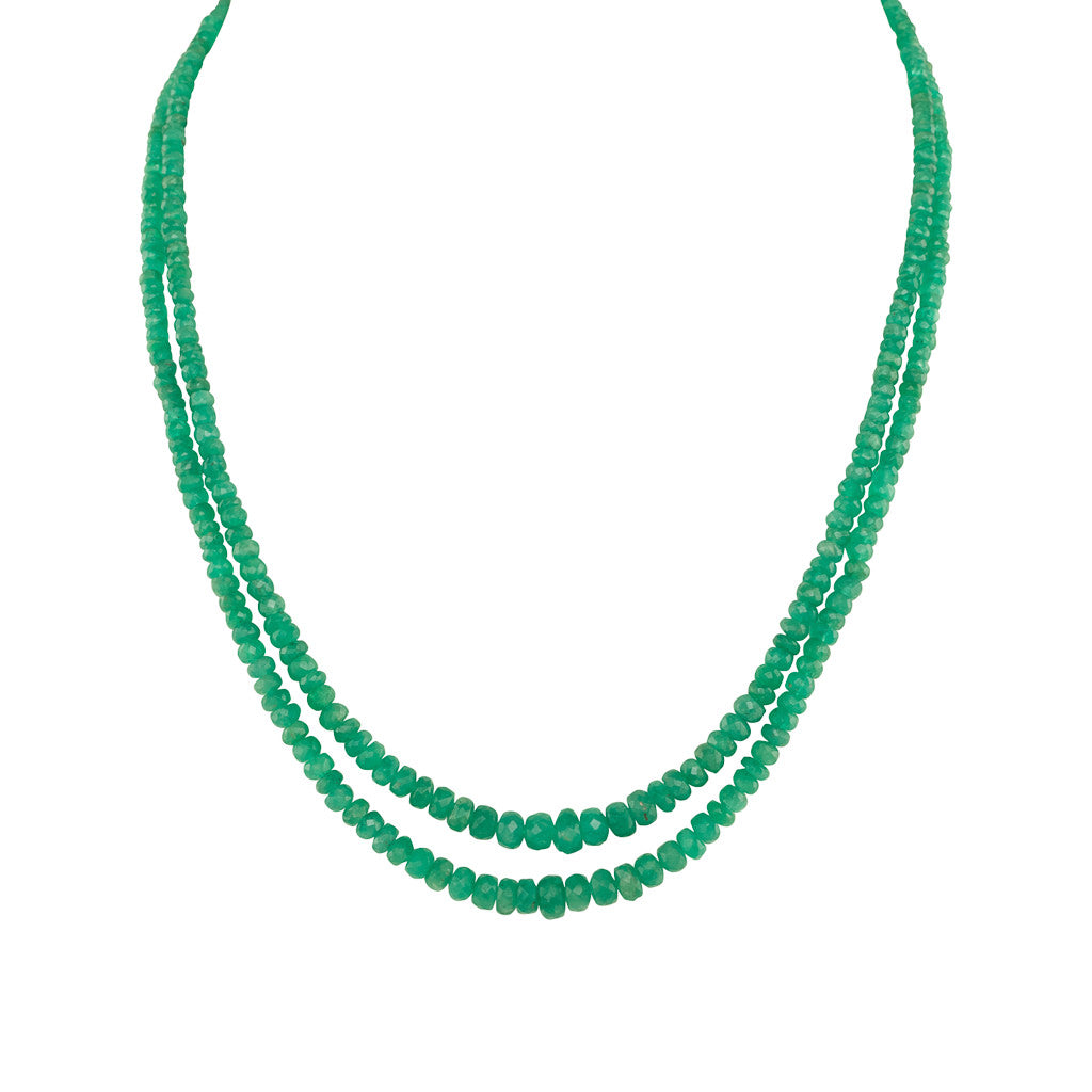 Double Strand of Emerald Beads