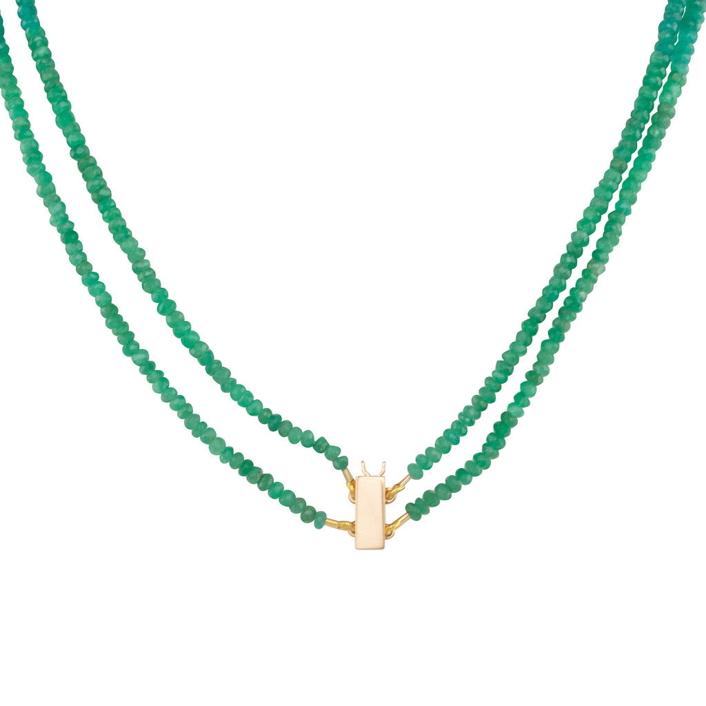 Double Strand of Emerald Beads