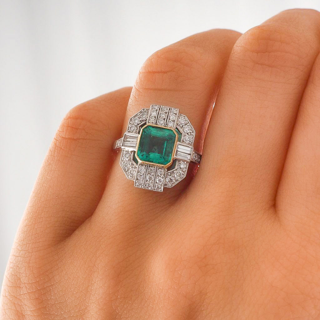 Emerald and Diamond Ring