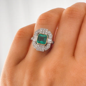 Emerald and Diamond Ring