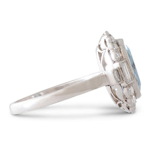 Aquamarine and Diamond Ring