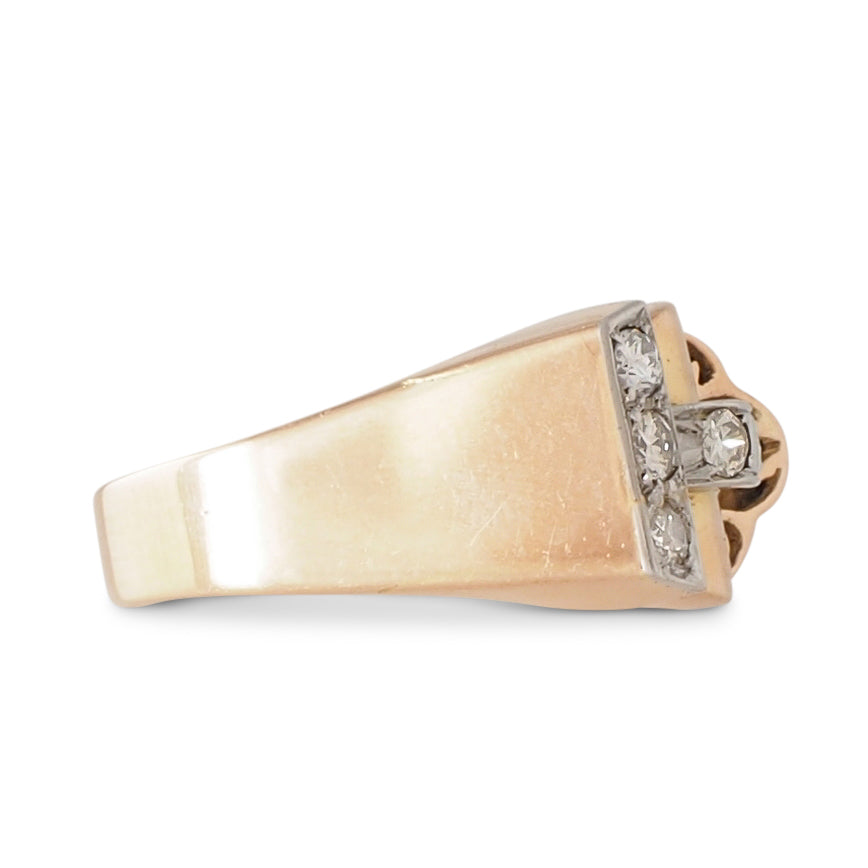 Retro Two Tone Diamond Ring