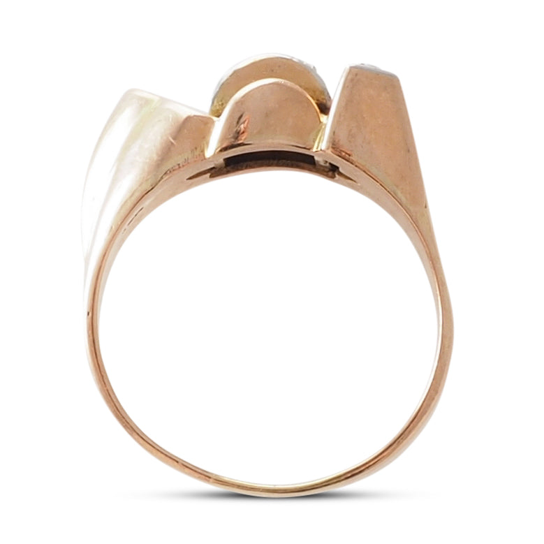 Retro Two Tone Diamond Ring