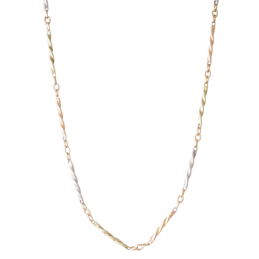 Three Tone Antique Gold Chain