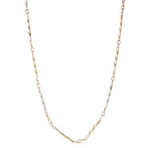 Three Tone Antique Gold Chain