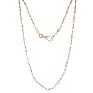 Three Tone Antique Gold Chain