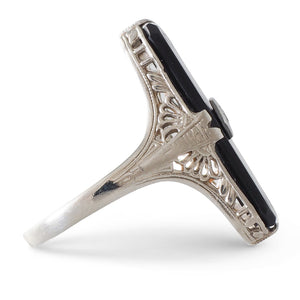 Art Deco Onyx & Diamond Ring