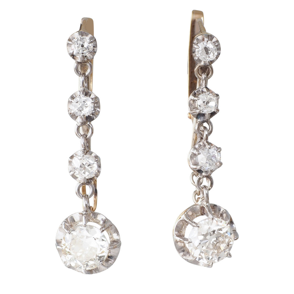 Antique Diamond Drop Earrings