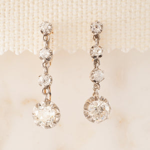 Antique Diamond Drop Earrings