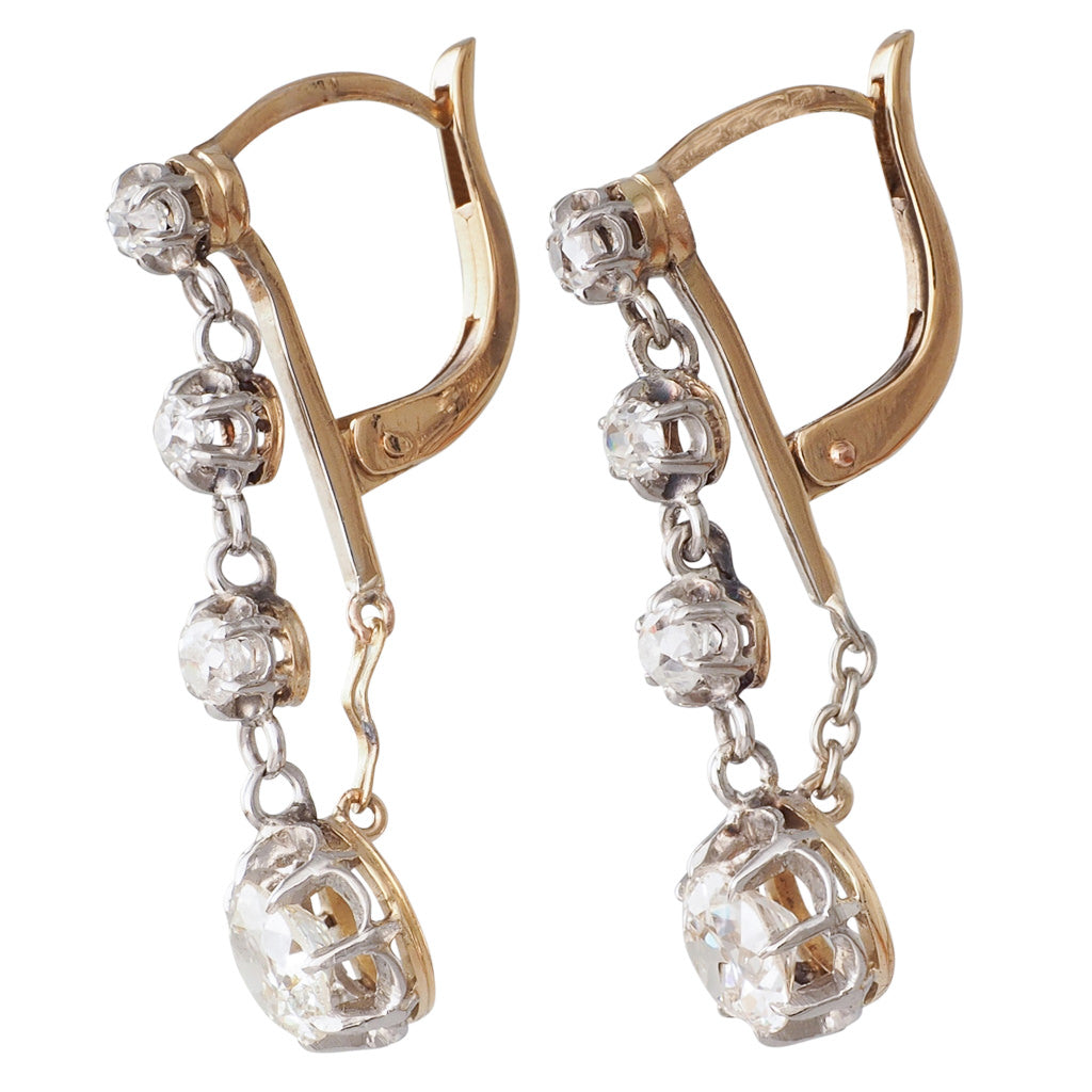 Antique Diamond Drop Earrings