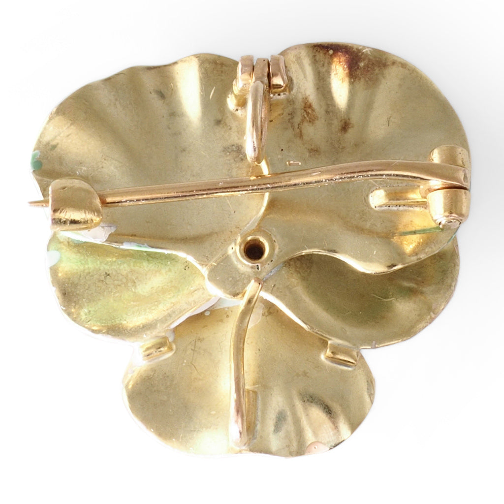 Enamel Pansy Brooch