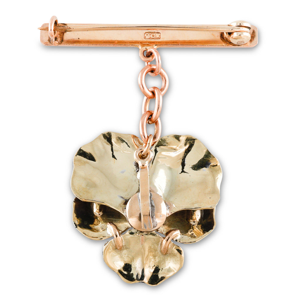 Purple Enamel Pansy Brooch