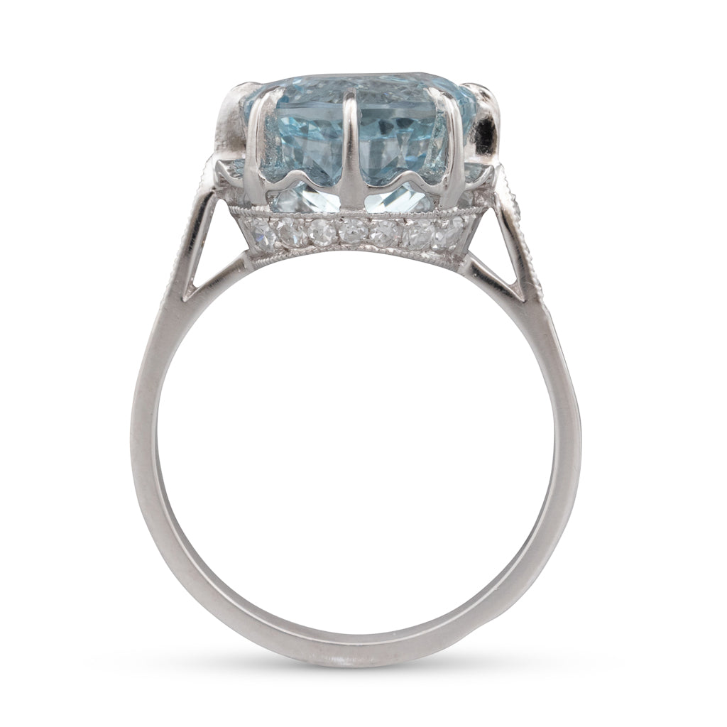 Aquamarine and Diamond Ring