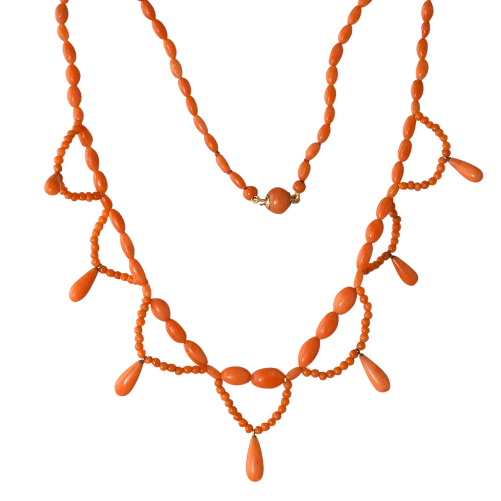 Fancy Coral Bead Necklet