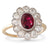 Ruby and Diamond Cluster Ring