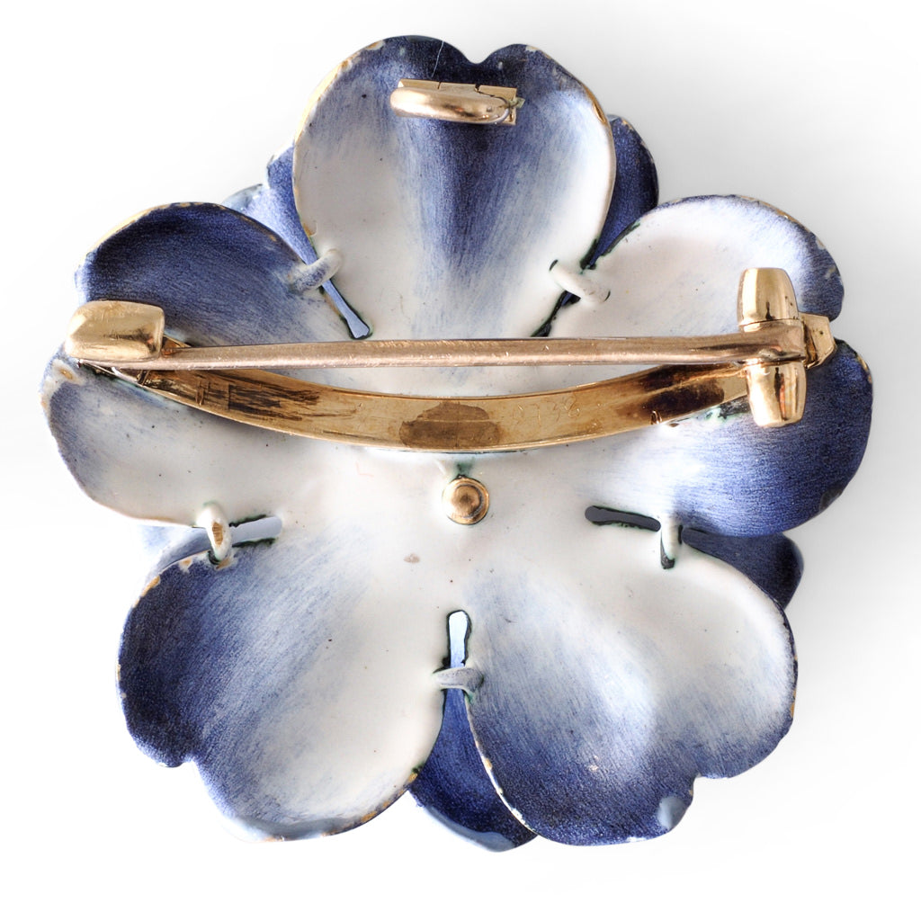 Purple Enamel Flower Brooch
