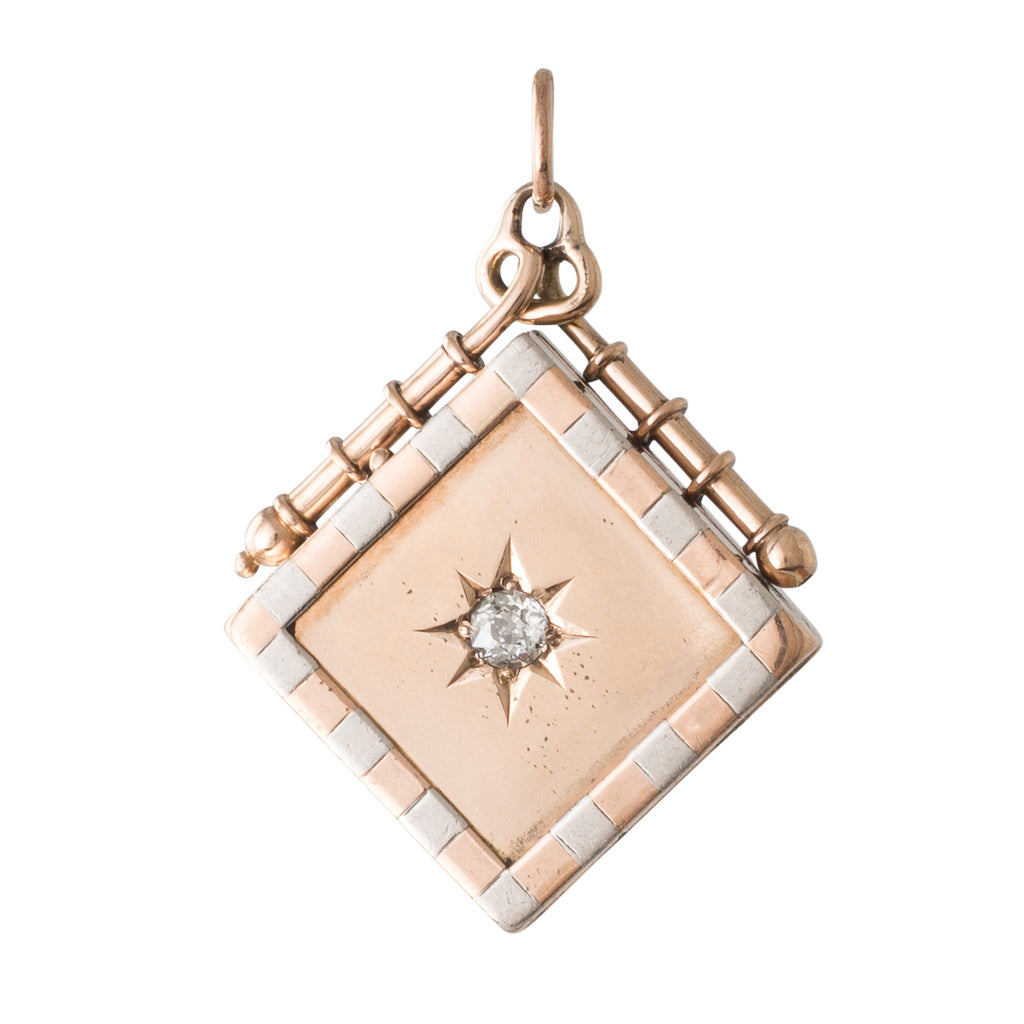 Square Locket with Diamond | Rutherford