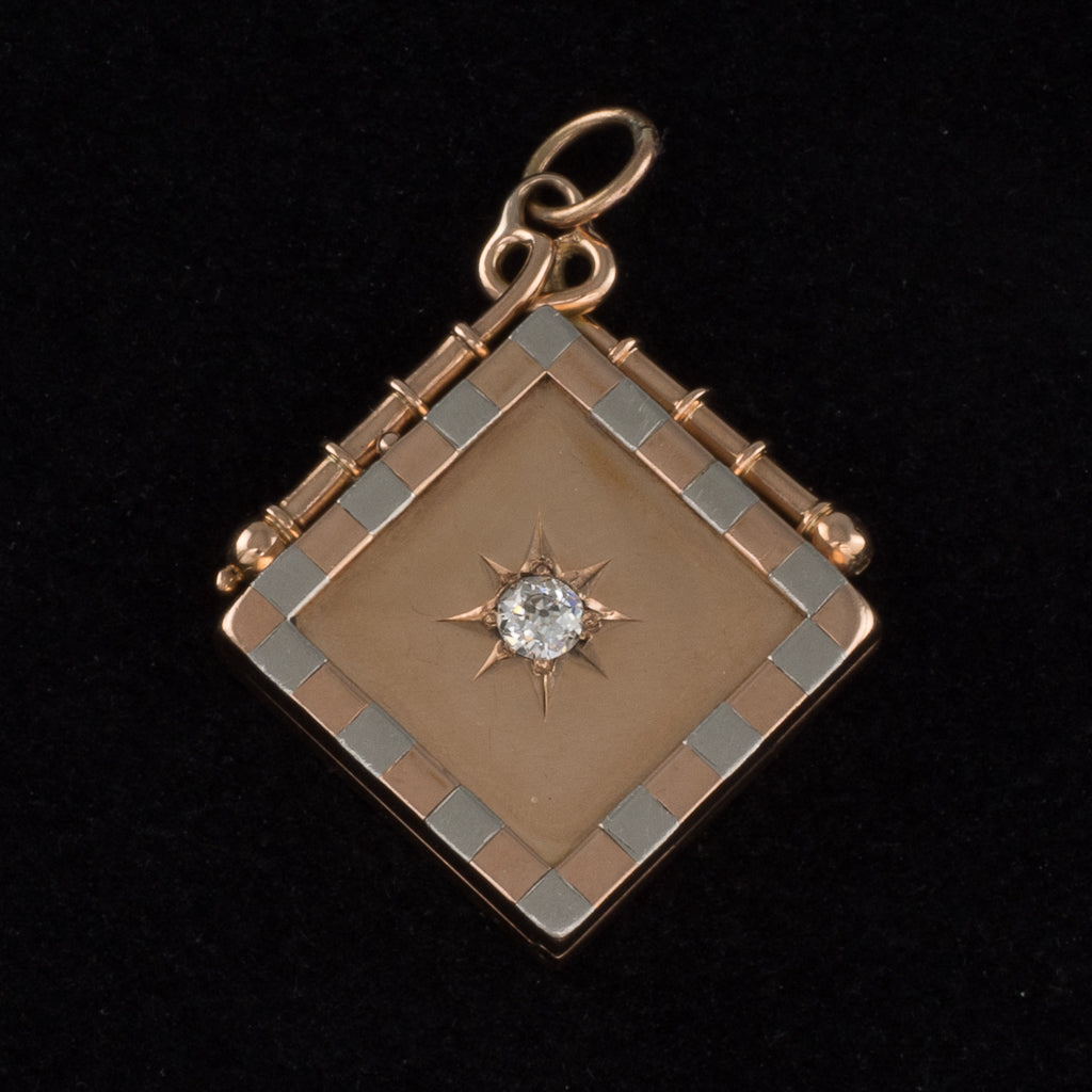Square Locket with Diamond