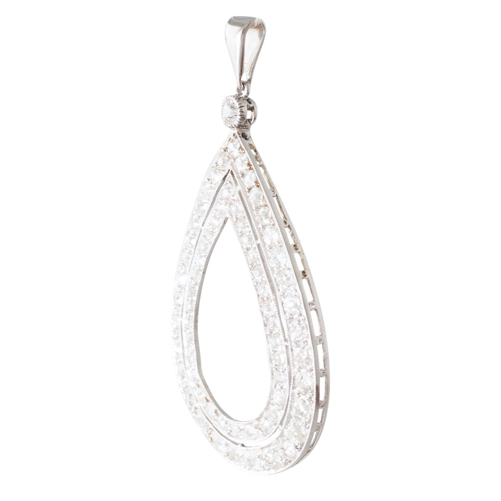 Pear Shaped Pendant with Diamonds