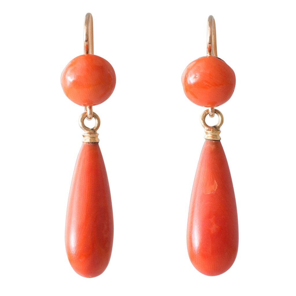 Double Drop Coral Earrings