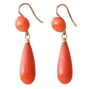 Double Drop Coral Earrings